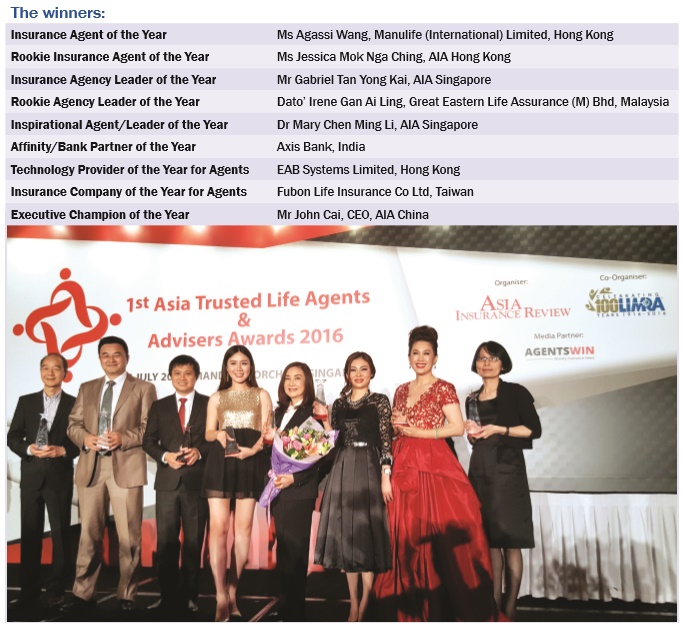 The winners of 1st Asia Trusted Life Agents and Advisers Awards